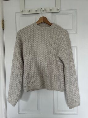H&M Cream Cable Knit Crewneck Sweater